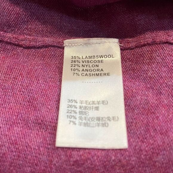 Guy Laroche Vintage Beaded Sweater Set Lambswool Angora Cashmere Purple Knit 40 - Picture 9 of 16